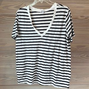 Splendid Navy and White Striped V-neck shirt- Size S